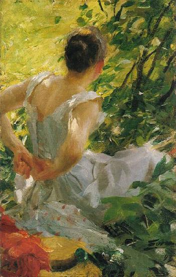 Anders Zorn Woman getting dressed France oil painting art